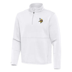 Minnesota Vikings Antigua Twist Quarter-Zip Pullover Jacket White - NFL