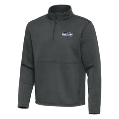 Seattle Seahawks Antigua Twist Quarter-Zip Pullover Jacket Pewter - NFL