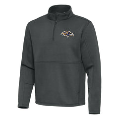 Baltimore Ravens Antigua Twist Quarter-Zip Pullover Jacket Pewter - NFL