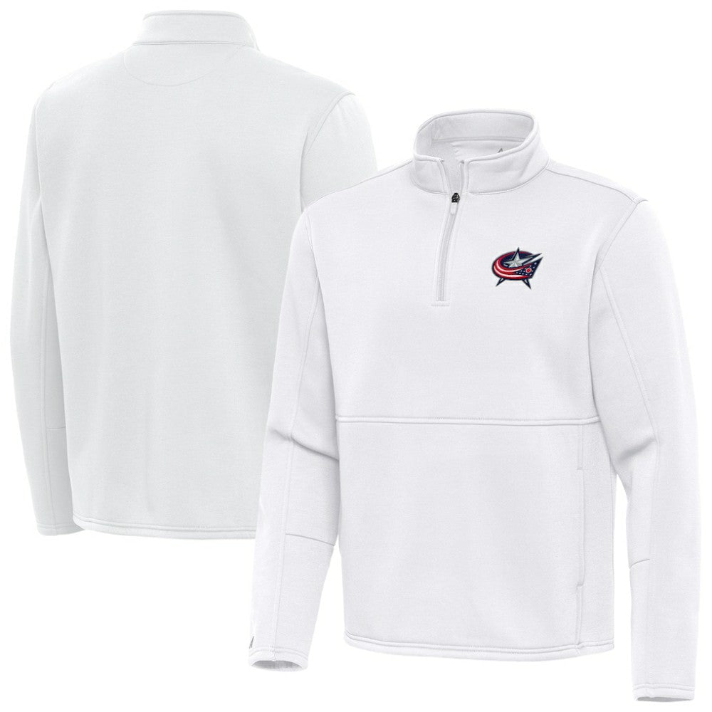 Columbus Blue Jackets - Antigua Twist Quarter-Zip Pullover Jacket White