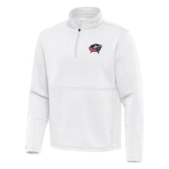 Columbus Blue Jackets - Antigua Twist Quarter-Zip Pullover Jacket White
