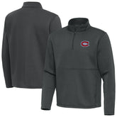 Montreal Canadiens - Antigua Twist Quarter-Zip Pullover Jacket Pewter