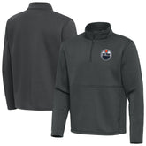 Edmonton Oilers - Antigua Twist Quarter-Zip Pullover Jacket Pewter