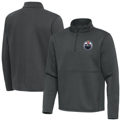 Edmonton Oilers - Antigua Twist Quarter-Zip Pullover Jacket Pewter