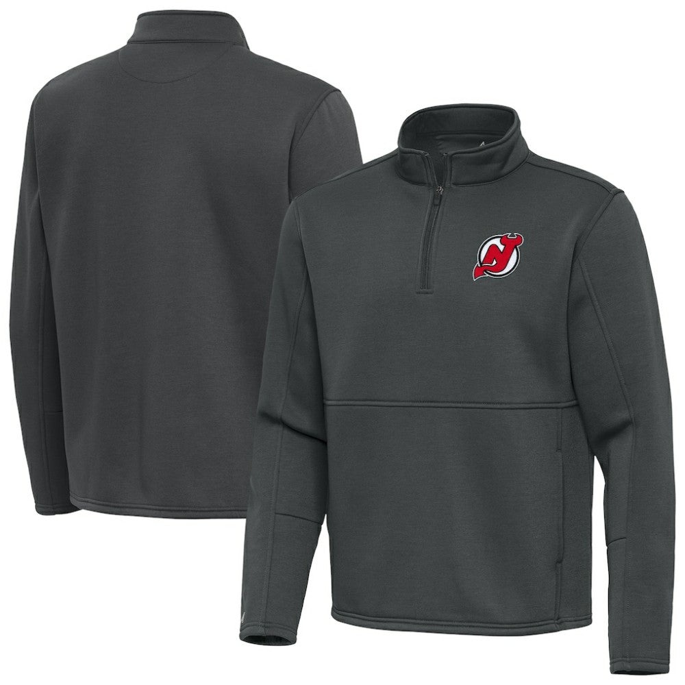 New Jersey Devils - Antigua Twist Quarter-Zip Pullover Jacket Pewter