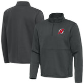 New Jersey Devils - Antigua Twist Quarter-Zip Pullover Jacket Pewter