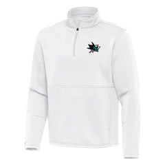San Jose Sharks - Antigua Twist Quarter-Zip Pullover Jacket White