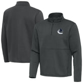 Vancouver Canucks - Antigua Twist Quarter-Zip Pullover Jacket Pewter
