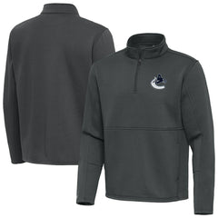 Vancouver Canucks - Antigua Twist Quarter-Zip Pullover Jacket Pewter