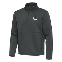 Vancouver Canucks - Antigua Twist Quarter-Zip Pullover Jacket Pewter