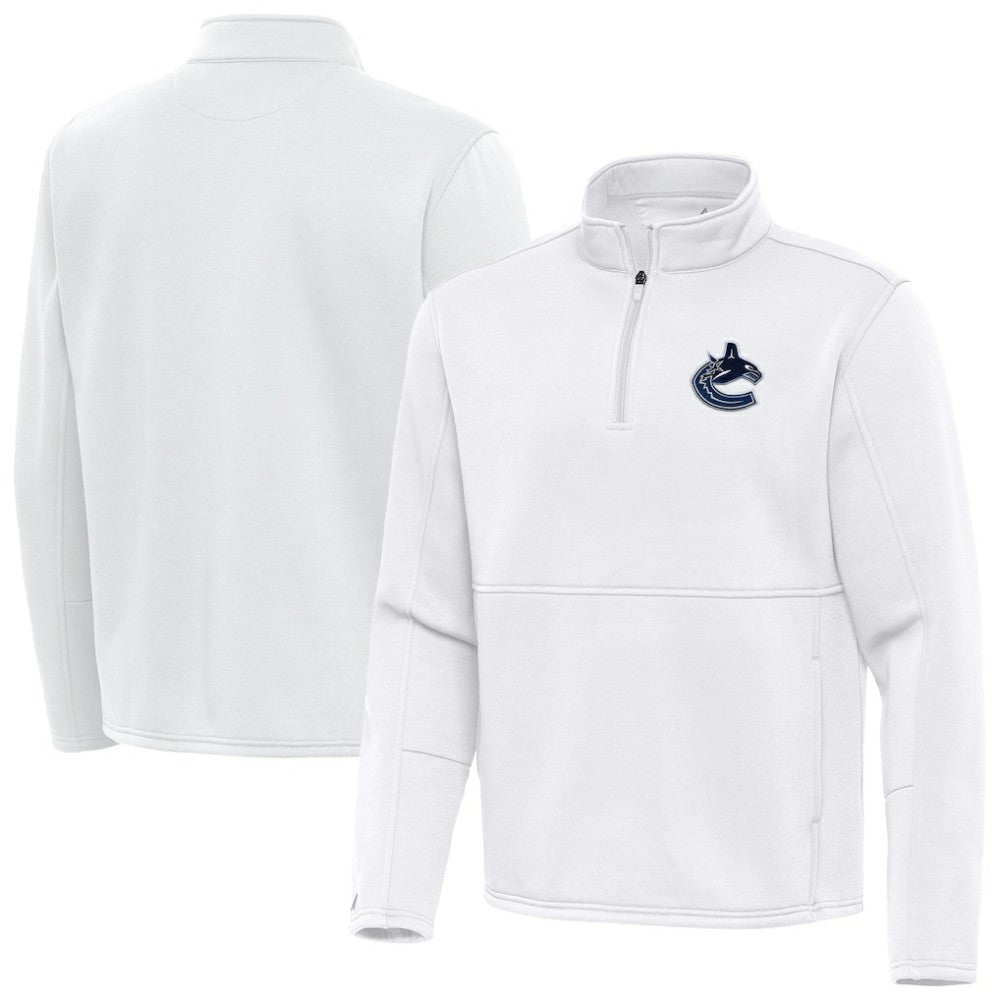 Vancouver Canucks - Antigua Twist Quarter-Zip Pullover Jacket White