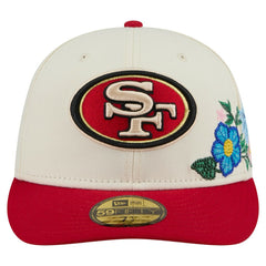 San Francisco 49ers New Era Tonal Floral 59FIFTY Fitted Hat Cream/Scarlet - NFL