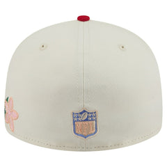 San Francisco 49ers New Era Tonal Floral 59FIFTY Fitted Hat Cream/Scarlet - NFL