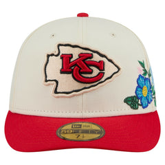 Kansas City Chiefs New Era Tonal Floral 59FIFTY Fitted Hat Cream/Red - NFL