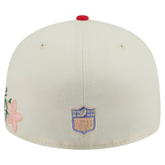 Kansas City Chiefs New Era Tonal Floral 59FIFTY Fitted Hat Cream/Red - NFL