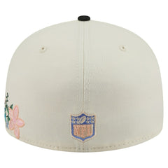 Pittsburgh Steelers New Era Tonal Floral 59FIFTY Fitted Hat Cream/Black - NFL