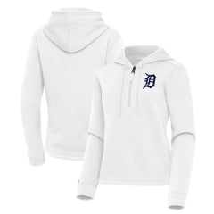 Detroit Tigers Antigua Women's Contemporary Quarter-Zip Hoodie Lifestyle