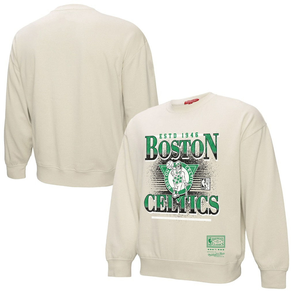 Mitchell & Ness - Boston Celtics Women's Oversprayed Pullover Sweatshirt - Cream