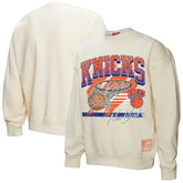 Mitchell & Ness - New York Knicks Women's Brush Bucket Pullover Sweatshirt - Cream