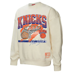 Mitchell & Ness - New York Knicks Women's Brush Bucket Pullover Sweatshirt - Cream