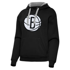 NBA - Brooklyn Nets Antigua Women's Victory Pullover Hoodie - Black