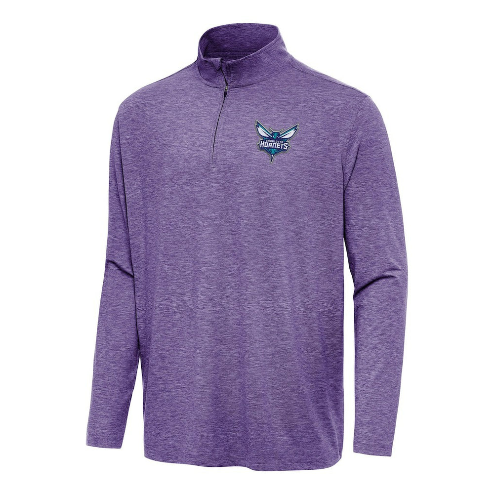 NBA - Charlotte Hornets Antigua Hunk Quarter-Zip Top - Heather Purple
