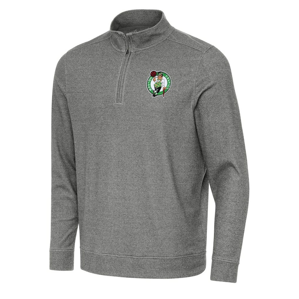 NBA - Boston Celtics Antigua Subtle Quarter-Zip Sweatshirt - Heather Black