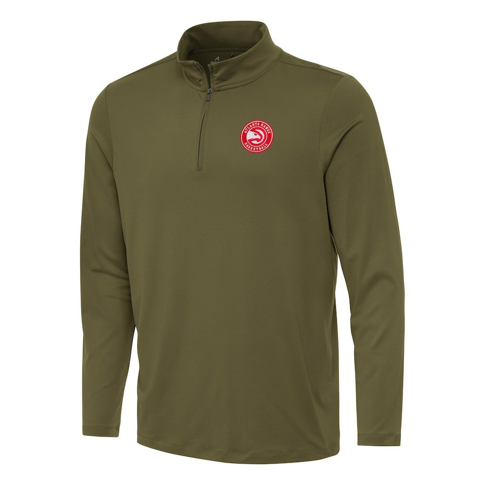 NBA - Atlanta Hawks Antigua Reprocess Quarter-Zip Top - Olive