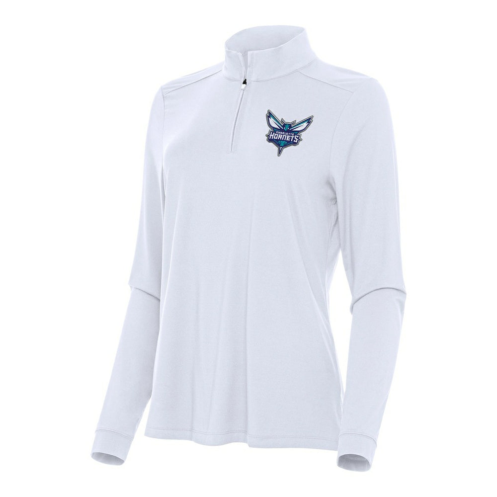 NBA - Charlotte Hornets Antigua Women's Intent Quarter-Zip Top - White