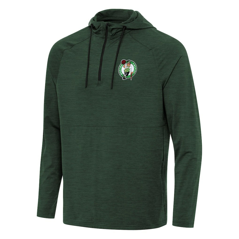 NBA - Boston Celtics Antigua Spikes Raglan Quarter-Zip Hoodie - Heather Green