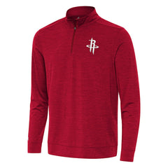 NBA - Houston Rockets Antigua Bright Quarter-Zip Top - Heather Red
