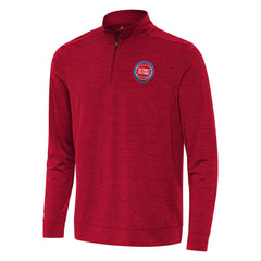 NBA - Detroit Pistons Antigua Bright Quarter-Zip Top - Heather Red