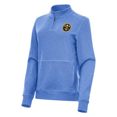 NBA - Denver Nuggets Antigua Women's Crush Quarter-Zip Fleece Sweatshirt - Heather Royal