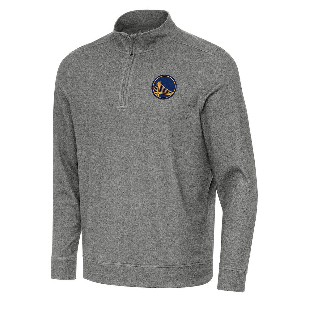 NBA - Golden State Warriors Antigua Subtle Quarter-Zip Sweatshirt - Heather Black