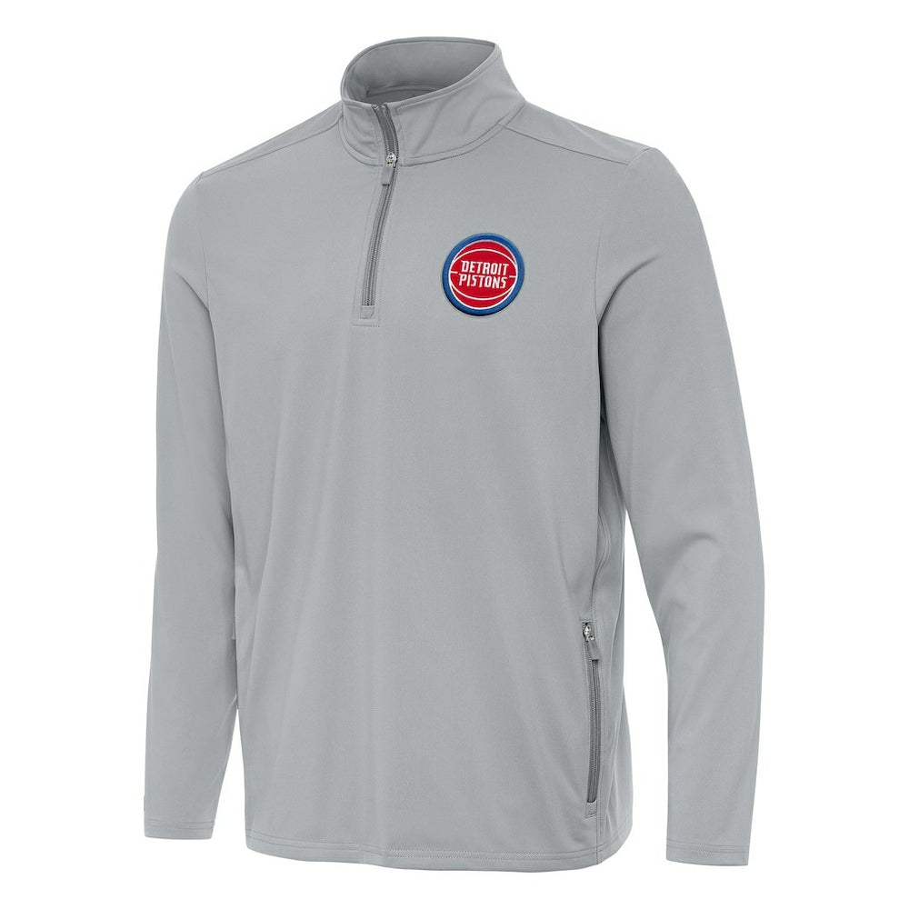 NBA - Detroit Pistons Antigua Perilous Quarter-Zip Sweatshirt - Gray