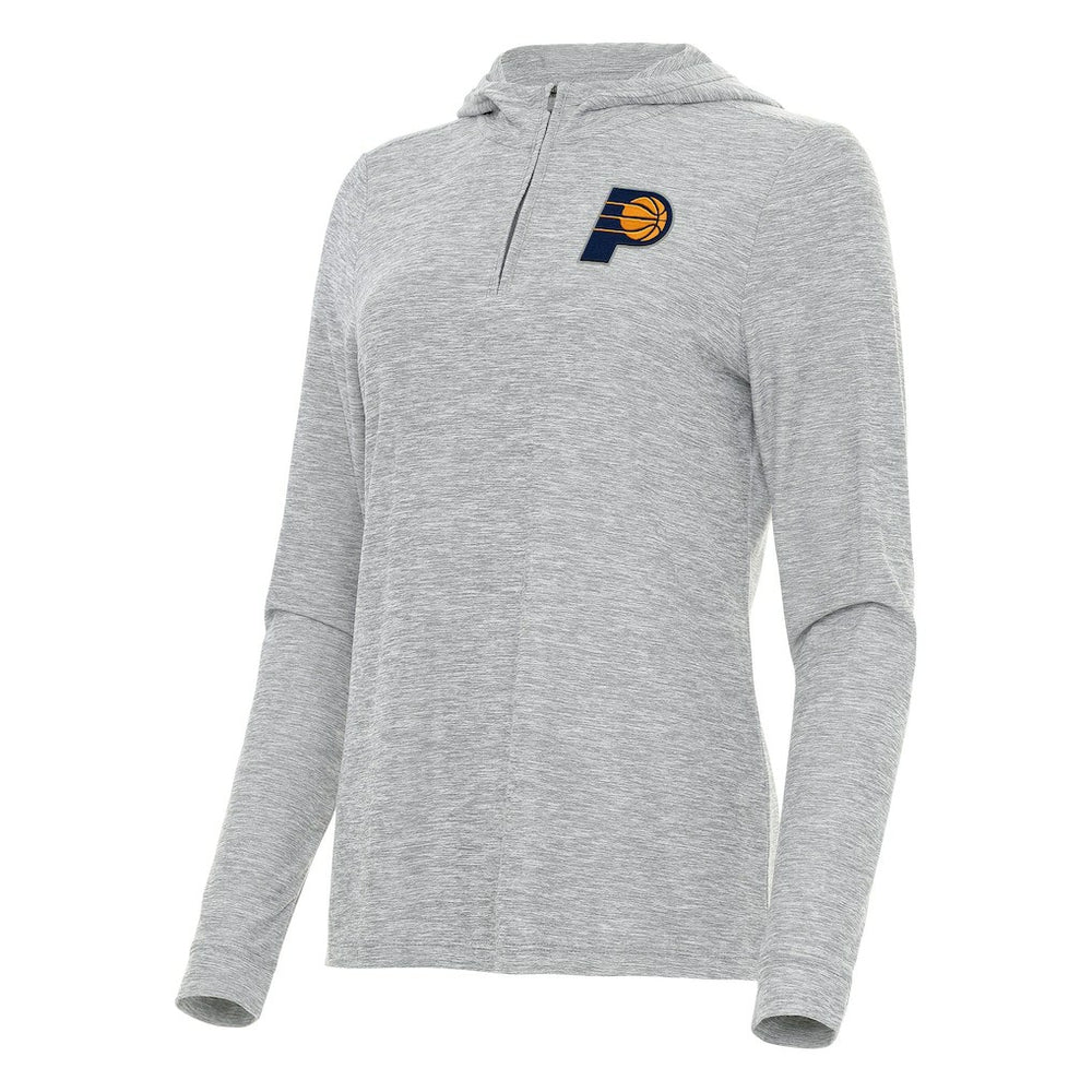 NBA - Indiana Pacers Antigua Women's Daybreak Quarter-Zip Hoodie - Heather Gray