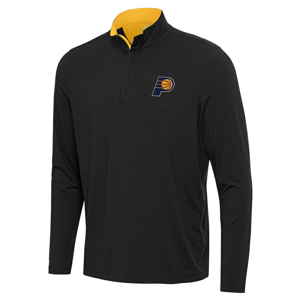 NBA - Indiana Pacers Antigua Content Quarter-Zip Top - Black/Gold