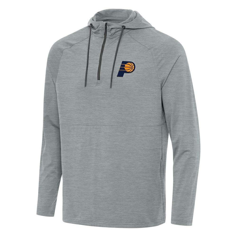NBA - Indiana Pacers Antigua Spikes Raglan Quarter-Zip Hoodie - Heather Gray