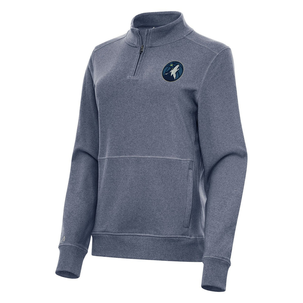 NBA - Minnesota Timberwolves Antigua Women's Crush Quarter-Zip Fleece Sweatshirt - Heather Navy