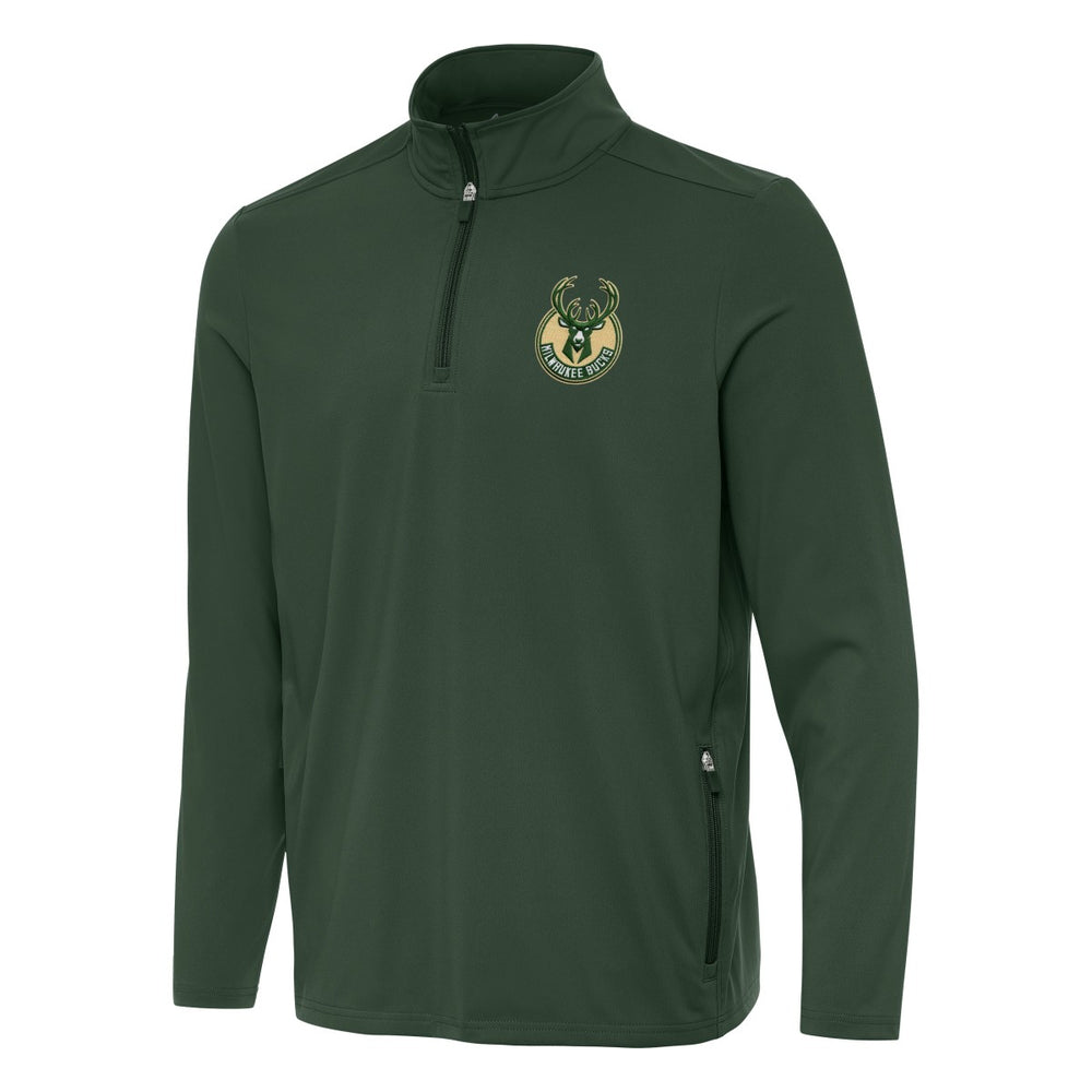 NBA - Milwaukee Bucks Antigua Perilous Quarter-Zip Sweatshirt - Hunter Green