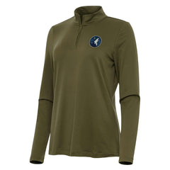 NBA - Minnesota Timberwolves Antigua Women's Reprocess Quarter-Zip Top - Olive