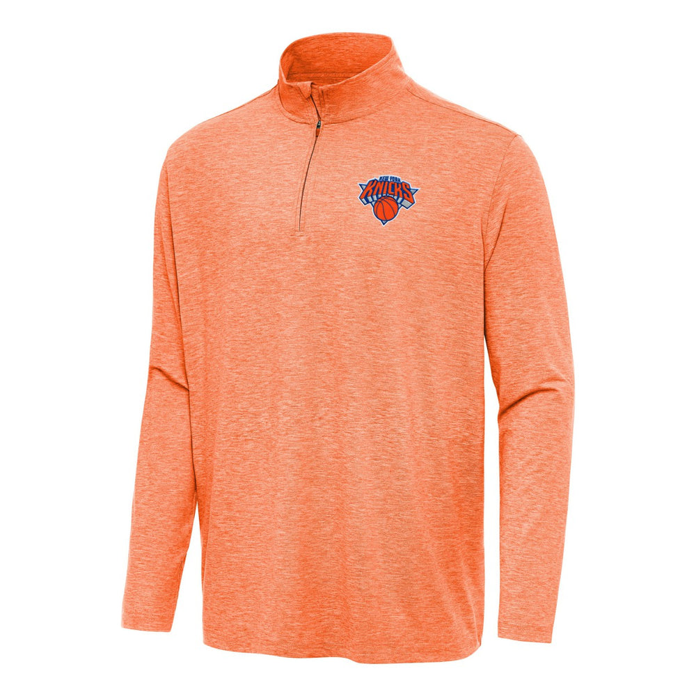 NBA - New York Knicks Antigua Hunk Quarter-Zip Top - Heather Orange