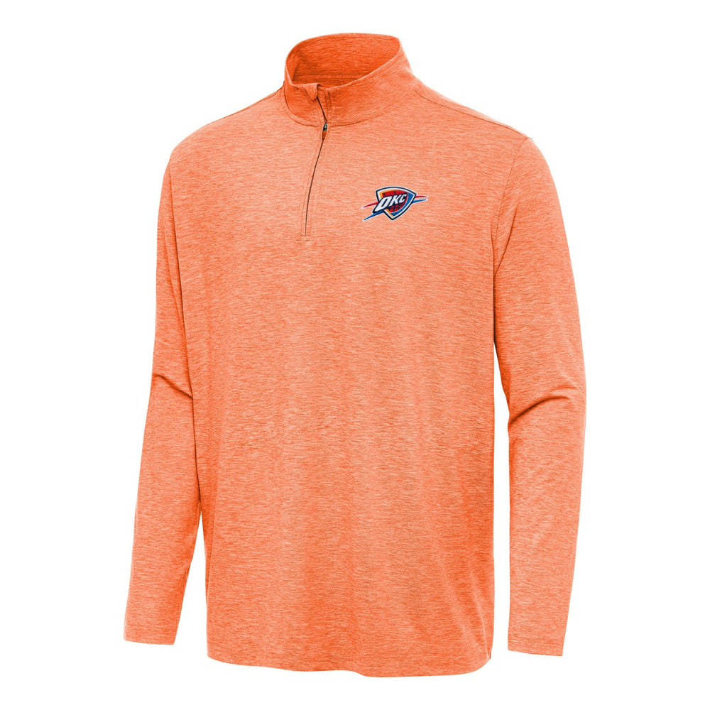 NBA - Oklahoma City Thunder Antigua Hunk Quarter-Zip Top - Heather Orange
