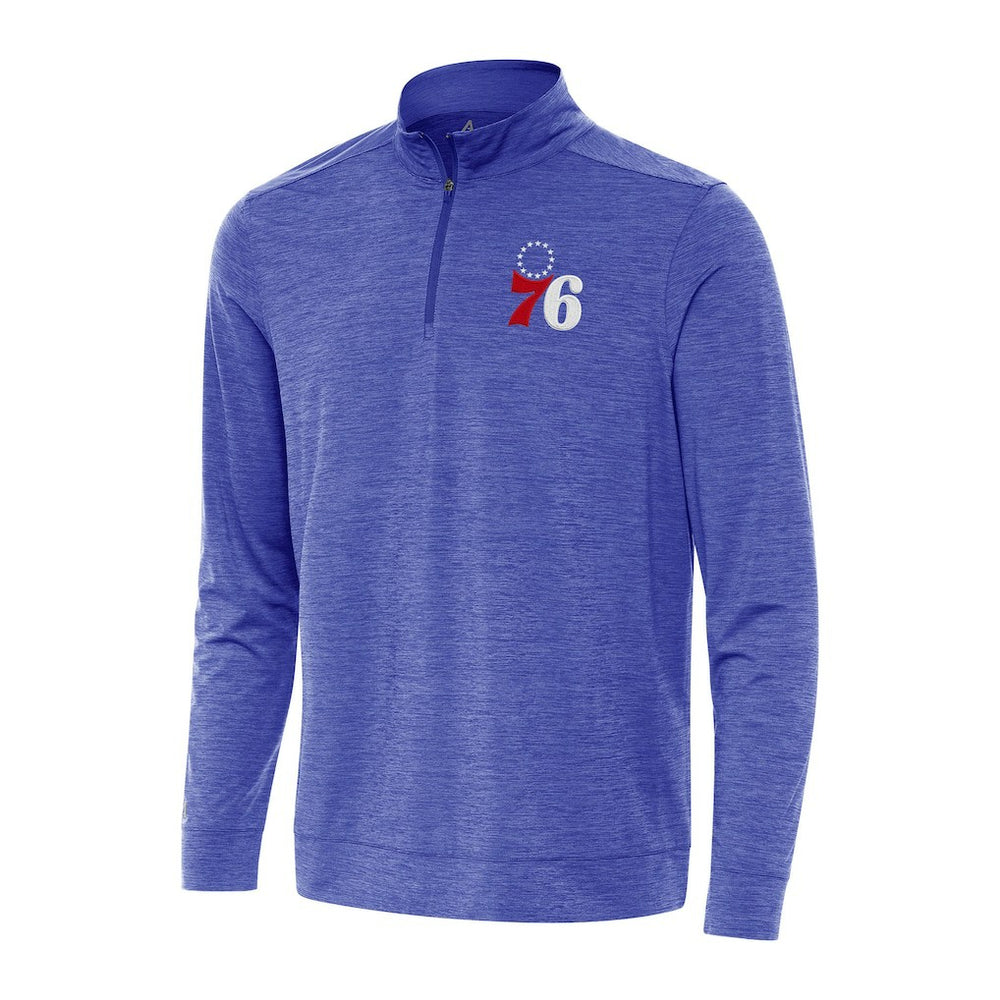 NBA - Philadelphia 76ers Antigua Bright Quarter-Zip Top - Heather Royal