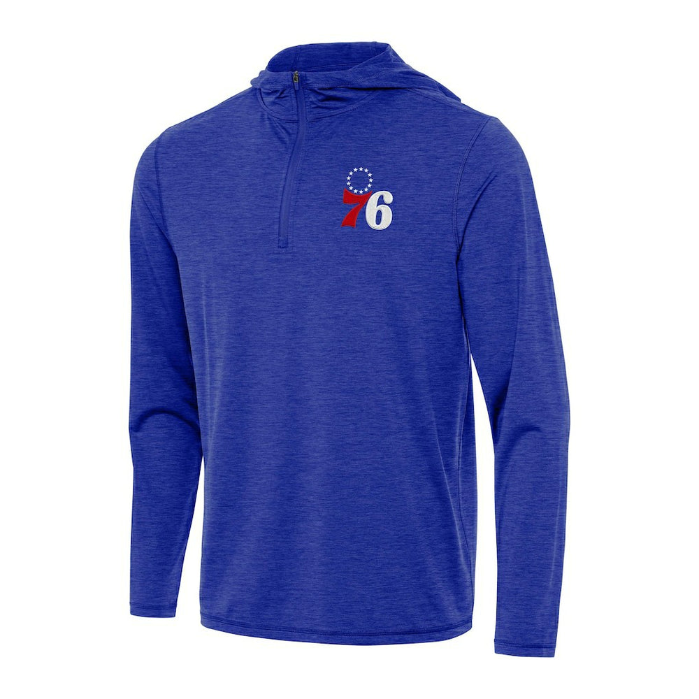 NBA - Philadelphia 76ers Antigua Tidy Quarter-Zip Hoodie - Heather Royal