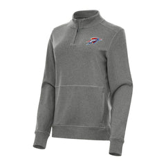 NBA - Oklahoma City Thunder Antigua Women's Crush Quarter-Zip Fleece Sweatshirt - Heather Black