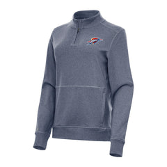NBA - Oklahoma City Thunder Antigua Women's Crush Quarter-Zip Fleece Sweatshirt - Heather Navy