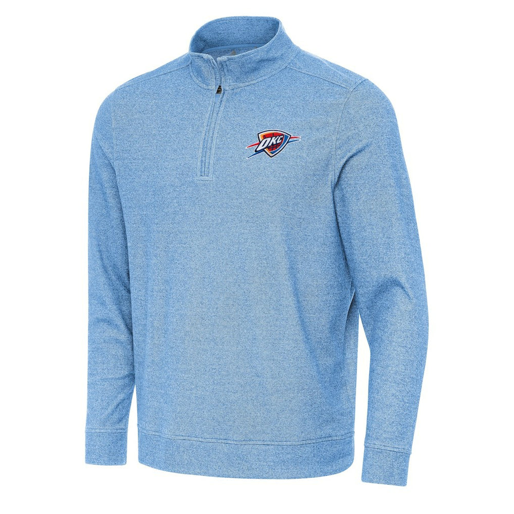 NBA - Oklahoma City Thunder Antigua Subtle Quarter-Zip Sweatshirt - Heather Powder Blue