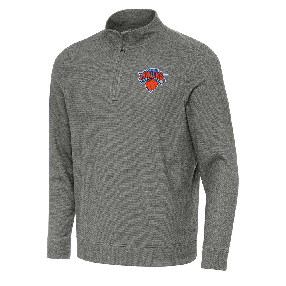 NBA - New York Knicks Antigua Subtle Quarter-Zip Sweatshirt - Heather Black
