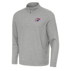 NBA - Oklahoma City Thunder Antigua Subtle Quarter-Zip Sweatshirt - Heather Gray